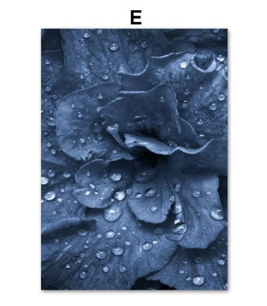 Gray Blue Botanical Diamond Painting - Inlaid Mosaic