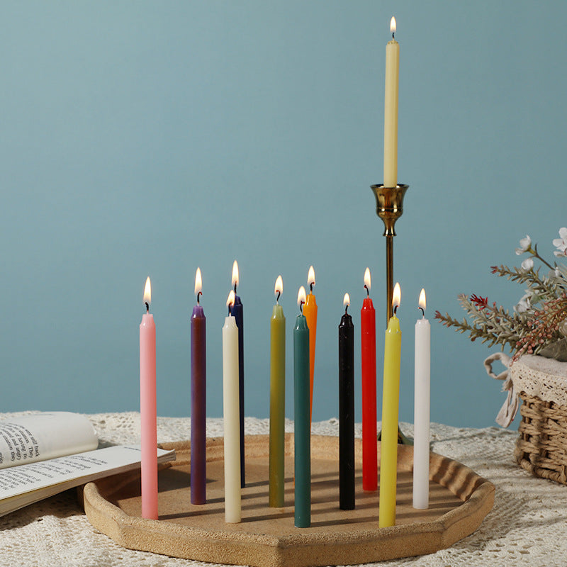 Colorful Long-Stem Candles 12-Pack - Emergency Lighting