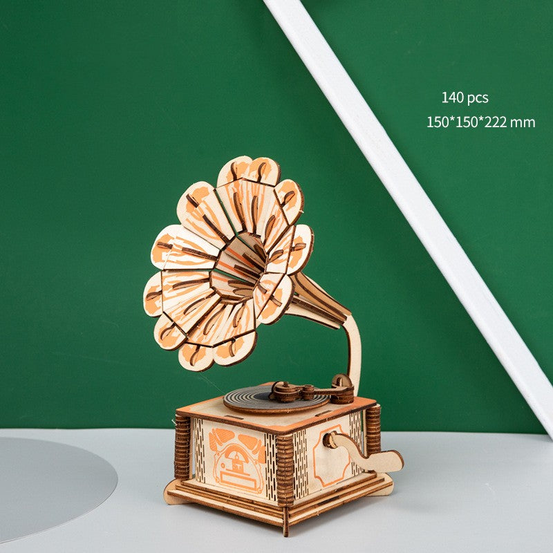 Wooden 3D Carousel Car Puzzle - Educational Stereo Toy