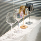Beveled Big Belly Goblet Crystal Red Wine Electroplated Color Wine Champagne Glass