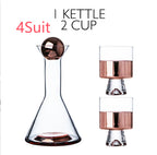 European-Style Crystal Glass Electroplating Rose Gold Water Jug American Decanter Wine Set