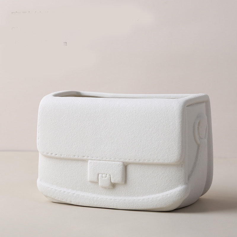 Nordic Morandi Handbag Ceramic Vase - Creative Design