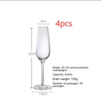 Nordic Vertical Striped Wine Glass High Leg