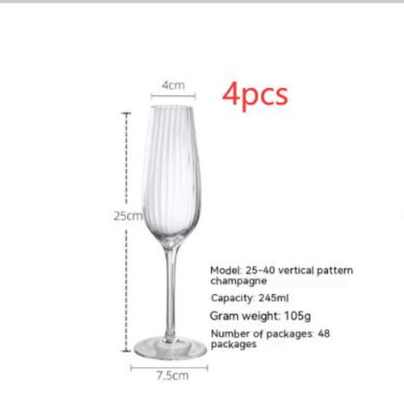 Nordic Vertical Striped Wine Glass High Leg