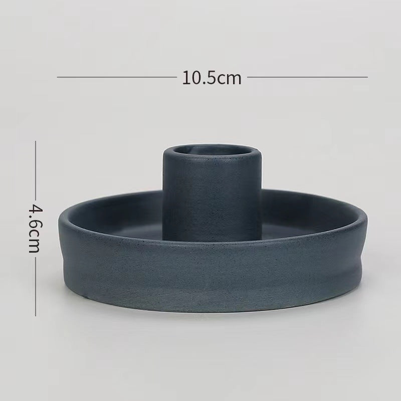 Ceramic Candle Pedestal - Jewelry Storage Tray
