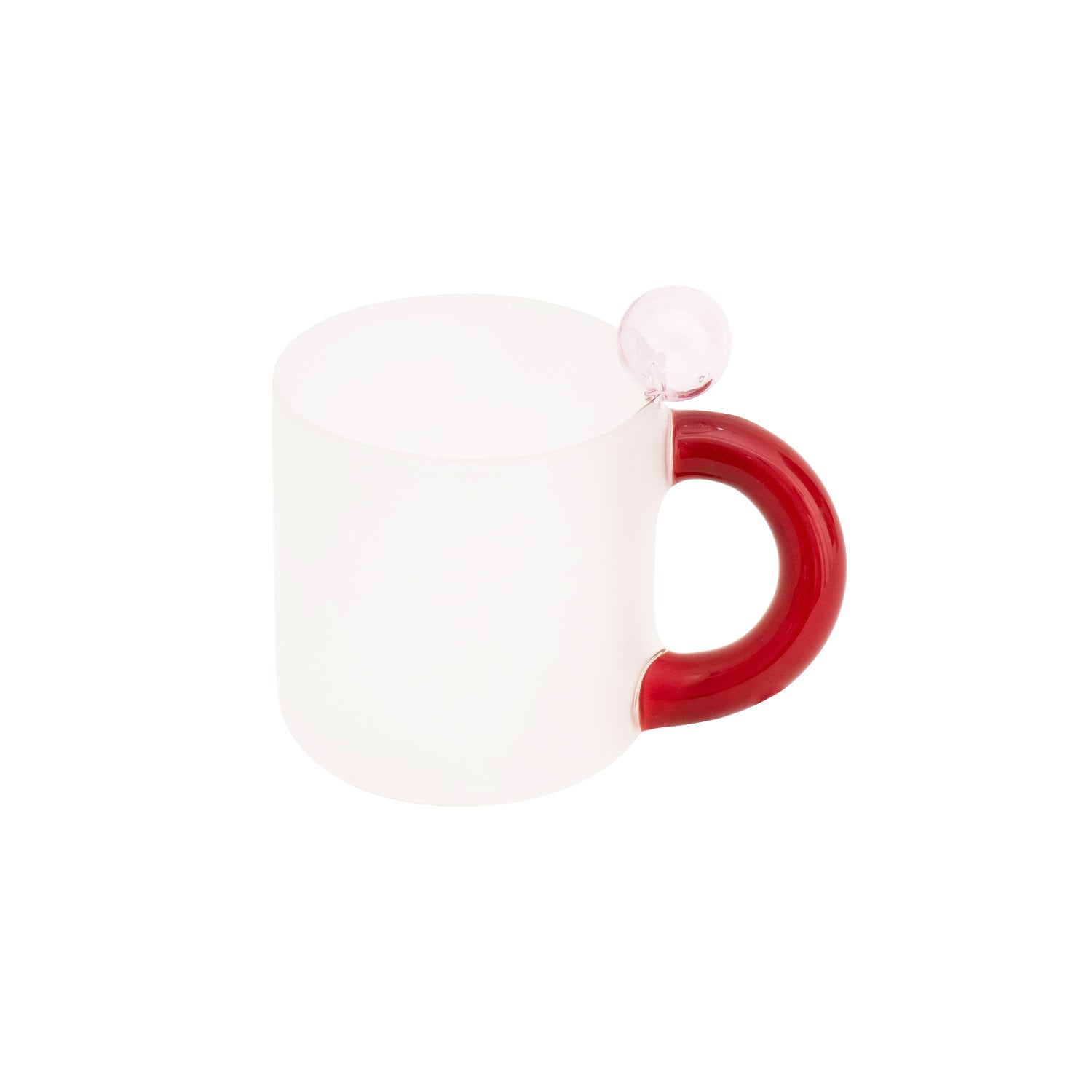 Jelly Bean Glass Mug - Handmade Colored Oblique Handle