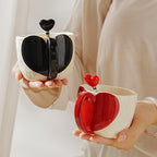 Heart-Shaped Ceramic Mug - Birthday Gift Office Coffee Cup