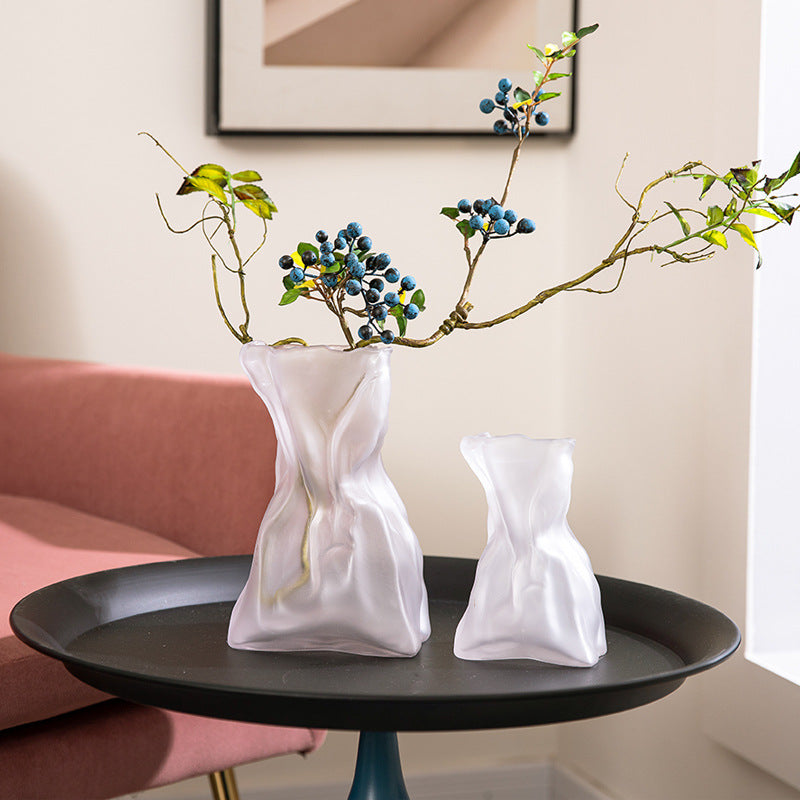 Creative Glass Bag Vase - Fashion Design
