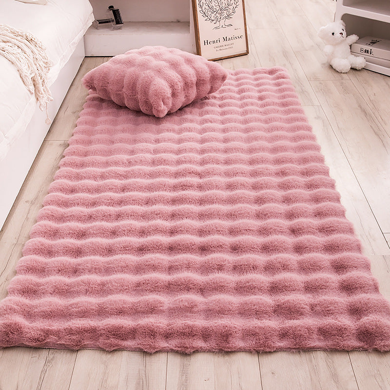 Creamy Bubble-Fleece Rug