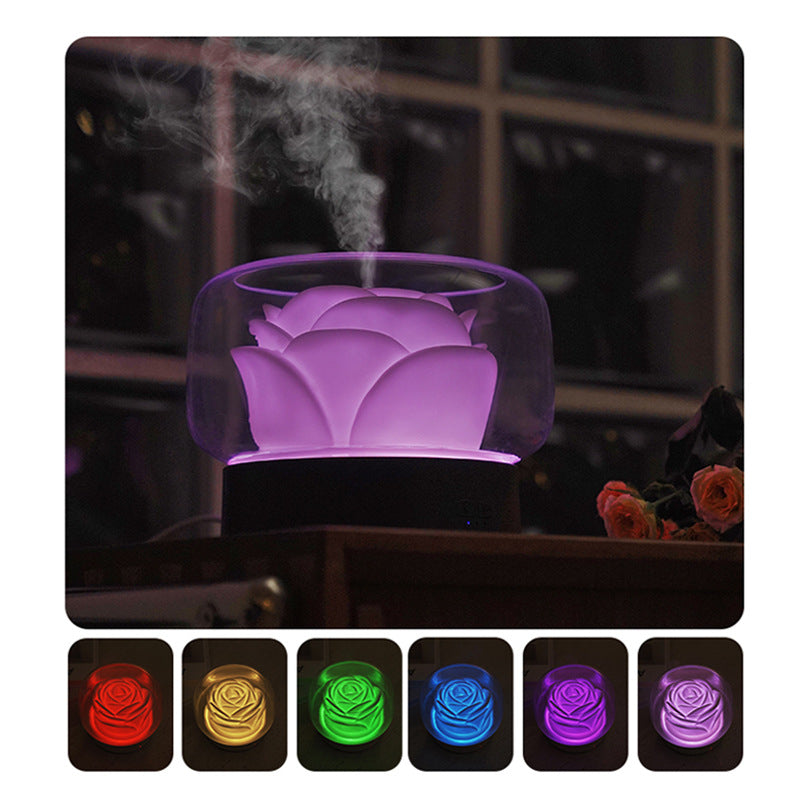 Rose Essential Oil Aroma Diffuser - Floral Aromatherapy