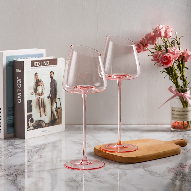 Flamingo French Oblique Concave High Foot Glass Crystal Glasses