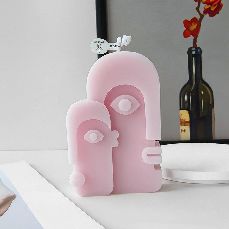 Abstract Face Aromatherapy Candle - Artistic Decor