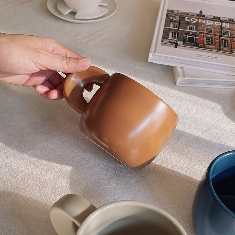 Matte Frosted Texture Mug - Large Capacity Microwaveable