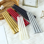 Metallic Thread Pole Candles - Dinner Decor 4-Pack