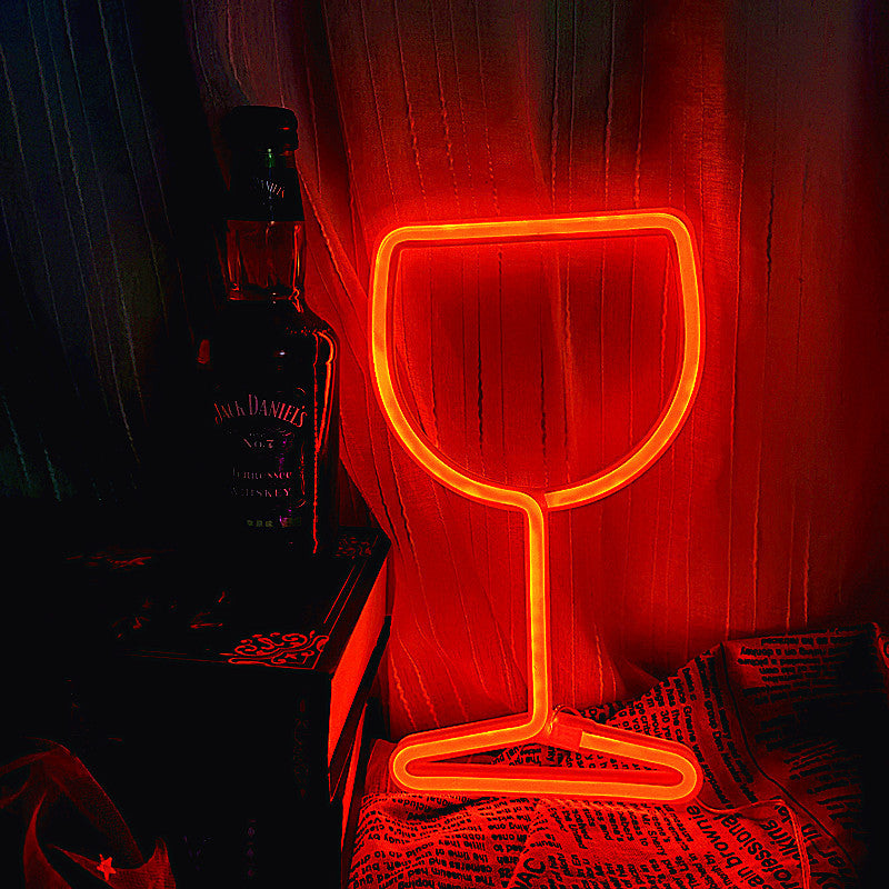 Decorative Wall LED Neon Light - Wine Glass Design