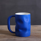 Creative Pinch Mug Klein Blue Solid Color Large-capacity Ceramic