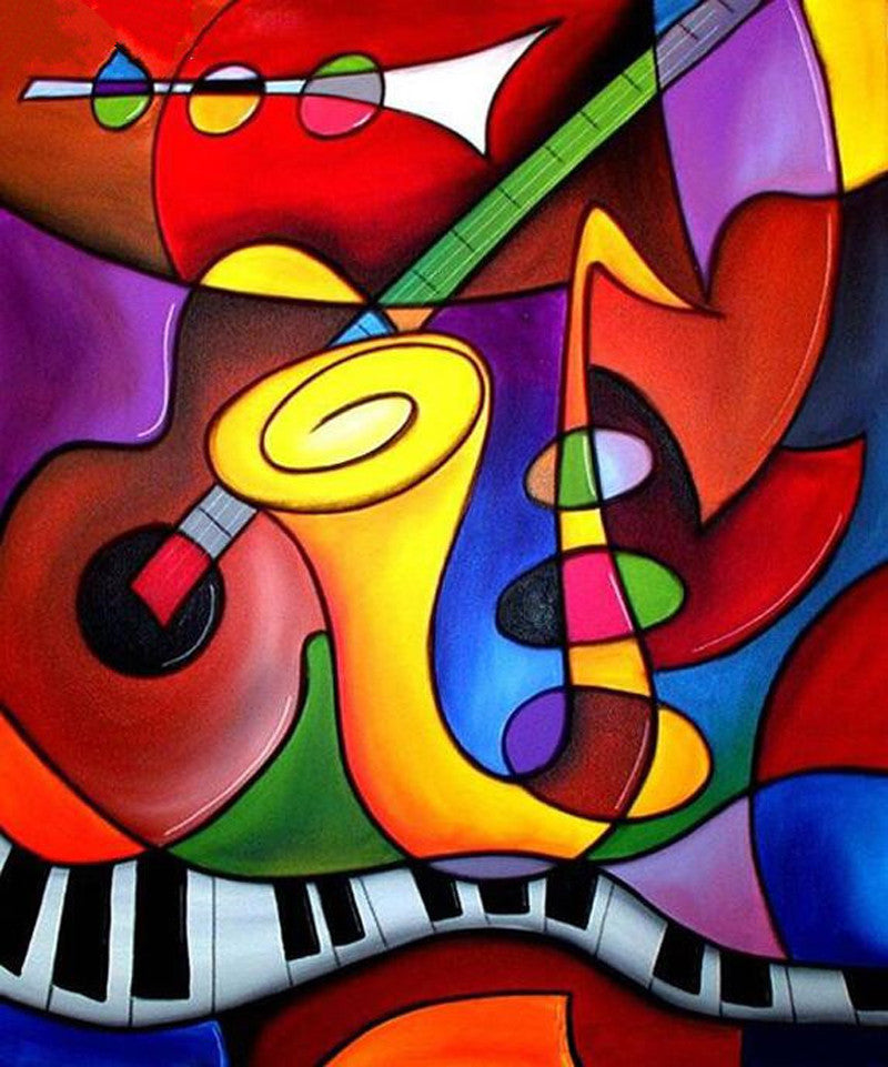 5D DIY Diamond Painting - Musical Instruments Cross Stitch