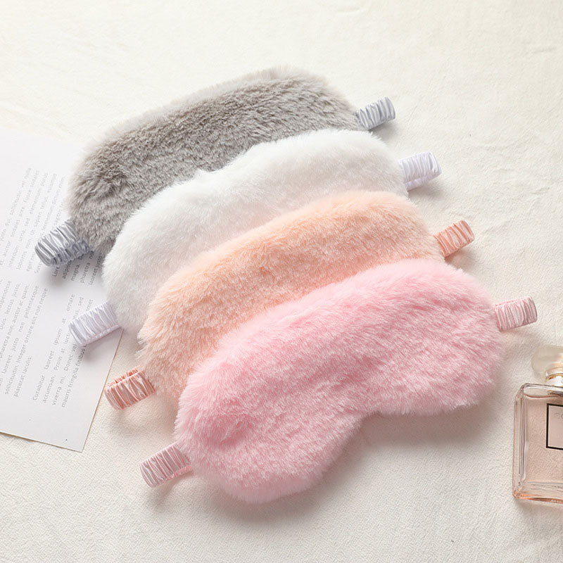 Fur blackout sleep eye mask