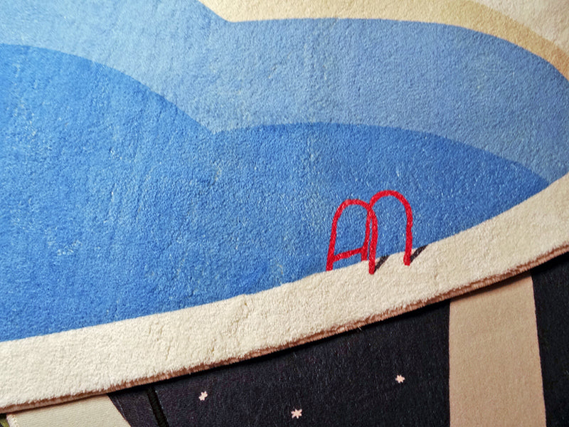 Heart-Shaped Romantic Rug - Mini Pool Art Design