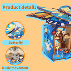 Sales Are Prohibited On The TEMU And SHEIN -MUSIC PARK 3d Wooden Puzzle Hand Colorful Butterfly Music Box You Are My Sunshine Handmade Assembly Model Kit Holidays Brthdays Christmas Gifts