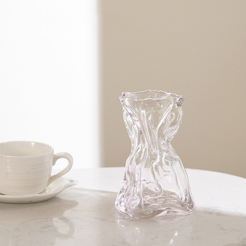 Creative Glass Bag Vase - Fashion Design