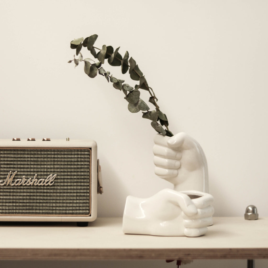 Creative Hand-Shaped Ceramic Vase - Sculptural