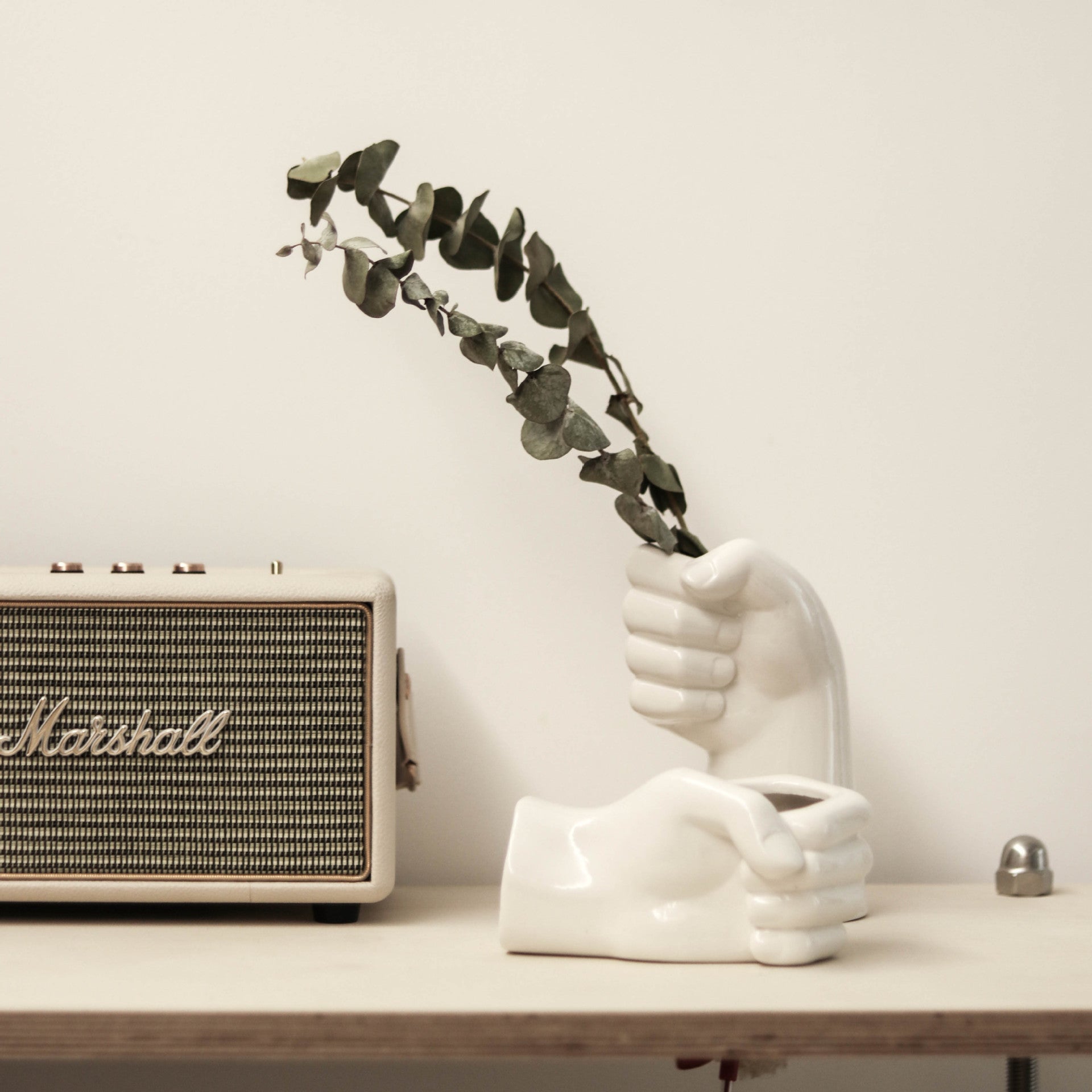 Creative Hand-Shaped Ceramic Vase - Sculptural