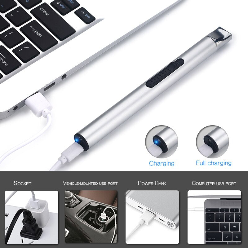 Rechargeable Metal Lighter - Windproof Candle Igniter