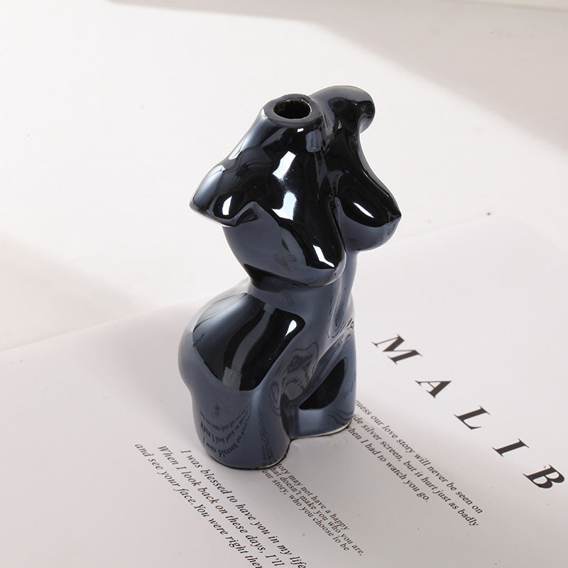 Ceramic Body Art Sculpture Vase - Decorative