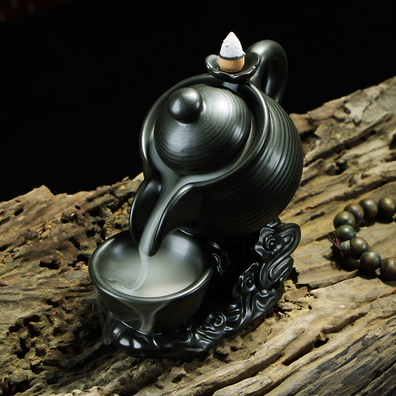 Ceramic Teapot Backflow Incense Burner - Tea Ceremony