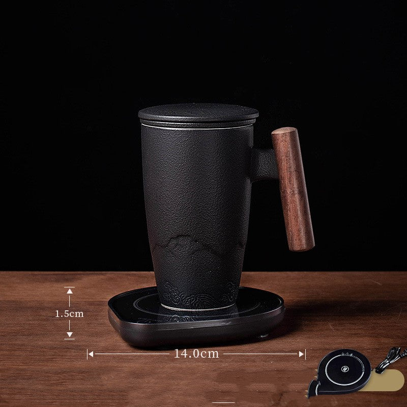 Large Capacity Ceramic Mug with Lid - Covered Coffee Cup