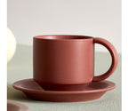 Velvet Ceramic Coffee Mug with Tray - Luxe Set