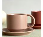 Velvet Ceramic Coffee Mug with Tray - Luxe Set