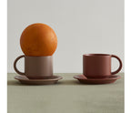Velvet Ceramic Coffee Mug with Tray - Luxe Set
