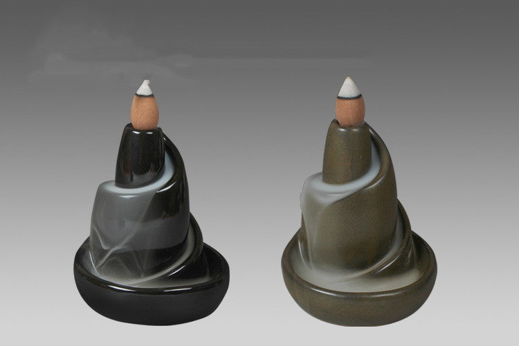 Ceramic Backflow Incense Burner - Agarwood & Sandalwood