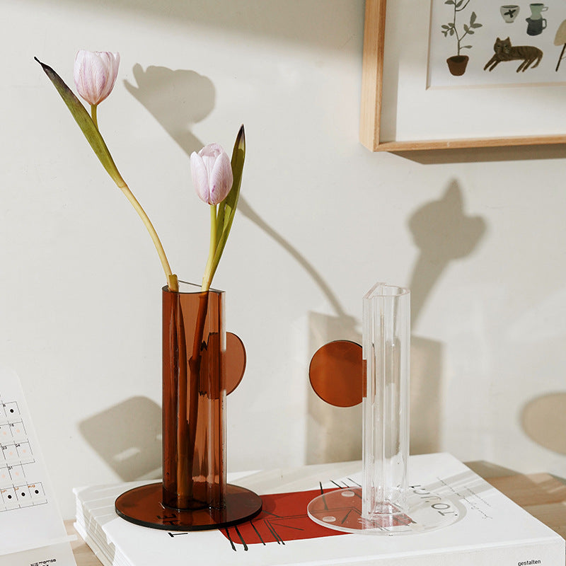Moyu Acrylic Geometric Vase - Small Straight Splicing