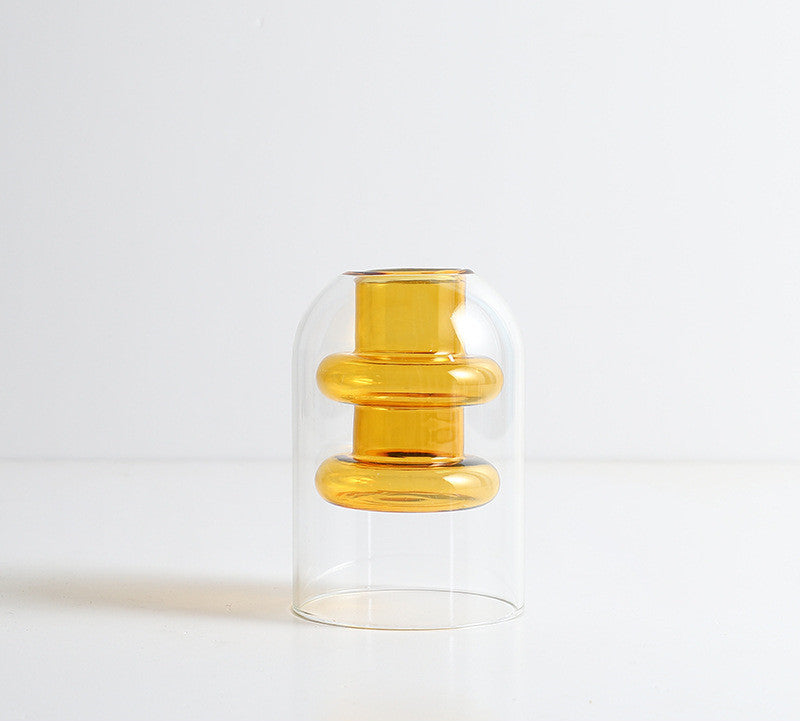 Nordic Colorful Glass Vase - Ins Transparent Design