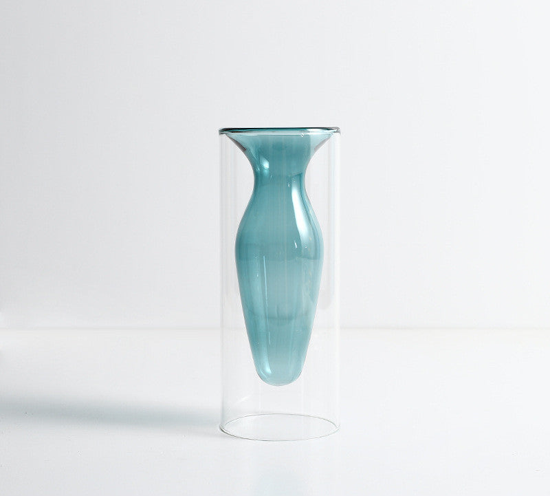 Nordic Colorful Glass Vase - Ins Transparent Design