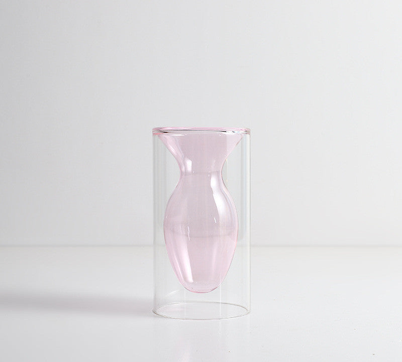 Nordic Colorful Glass Vase - Ins Transparent Design