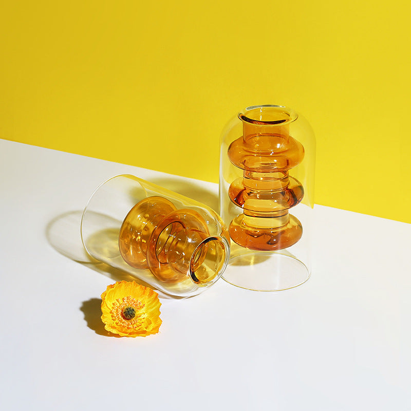 Nordic Colorful Glass Vase - Ins Transparent Design