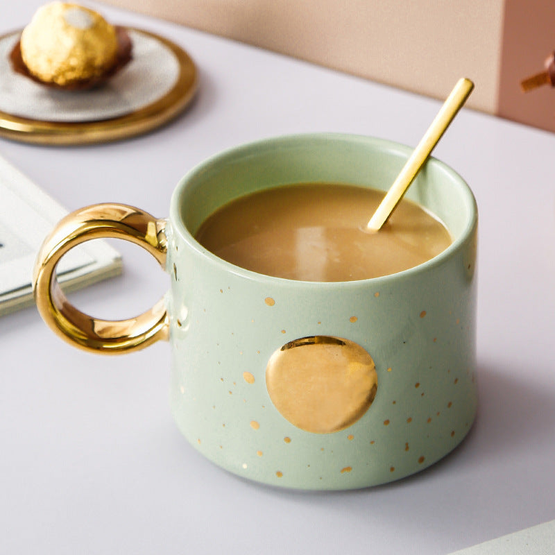 Trendy Ceramic Couple Mug Set - Pair Coffee Cups