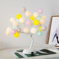 Cotton Ball Tree Lamp - Battery USB Rattan Table Light