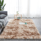 Simple Tie-Dye Long Hair Rug