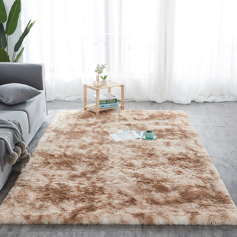 Simple Tie-Dye Long Hair Rug