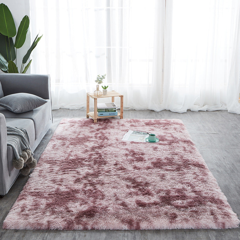 Simple Tie-Dye Long Hair Rug