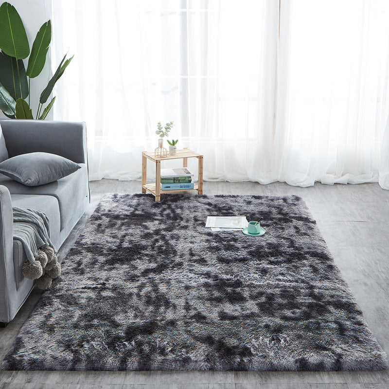 Simple Tie-Dye Long Hair Rug