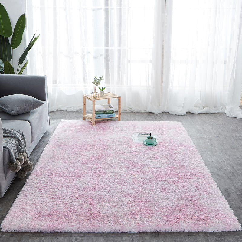 Simple Tie-Dye Long Hair Rug