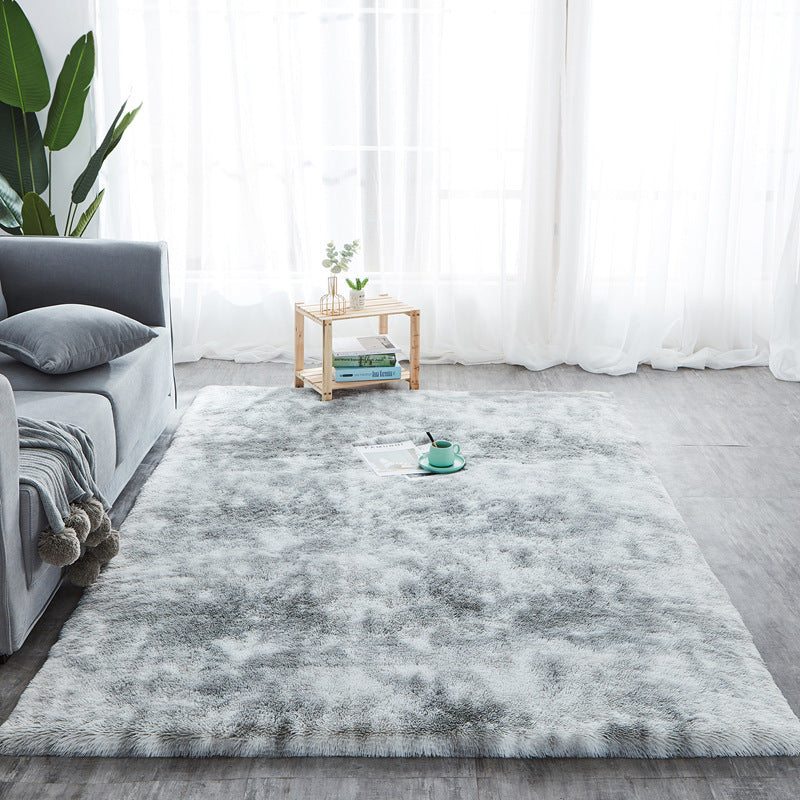 Simple Tie-Dye Long Hair Rug