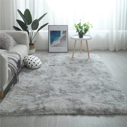 Simple Tie-Dye Long Hair Rug