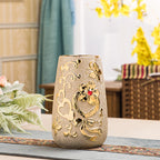 Gold Electroplated Ceramic Vase - European Style Decor